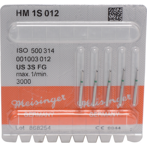 Hardmetallbor 1S 5 stk., kuttbestandige tenner, grønn, FG, fasong 001, ISO 012