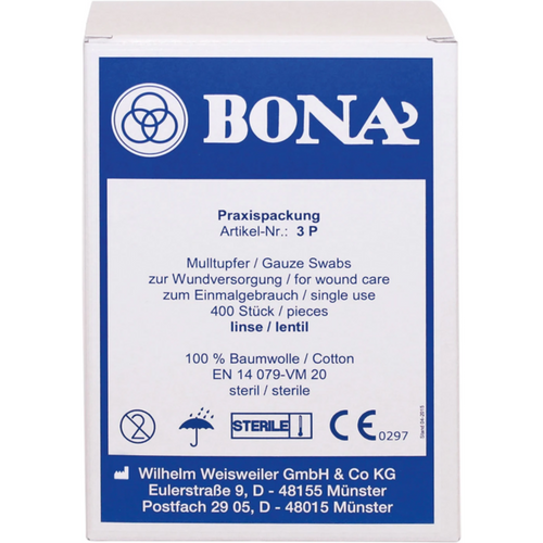 BONA gasbindtupfere pose med 400 kompresser