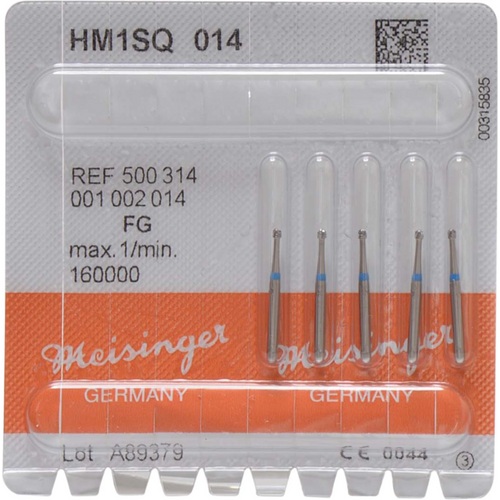 Hardmetallbor 1SQ 5 stk., krysskjær, FG, blå, fasong 001, ISO 014