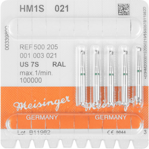 Hardmetallbor 1S 5 stk. kutteresistente tenner, grønn, RAL, figur 001, ISO 021