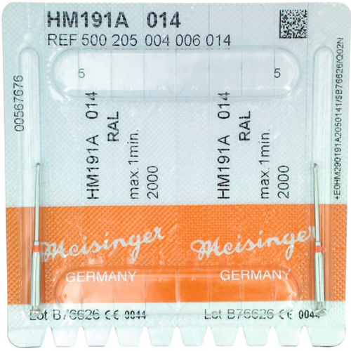 Endo Access bor 191A 2 stk. rød, RAL, fasong 004, hode: 16 mm, totallengde: 31 mm, ISO 014