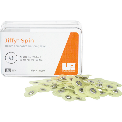 Jiffy Spin Shaping and Finishing Disks polerer 75 skiver fin gul, 10 mm