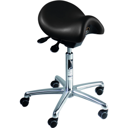 Bambach sadelstol stk. liten, premium skinn svart, medium, uten ryggstøtte