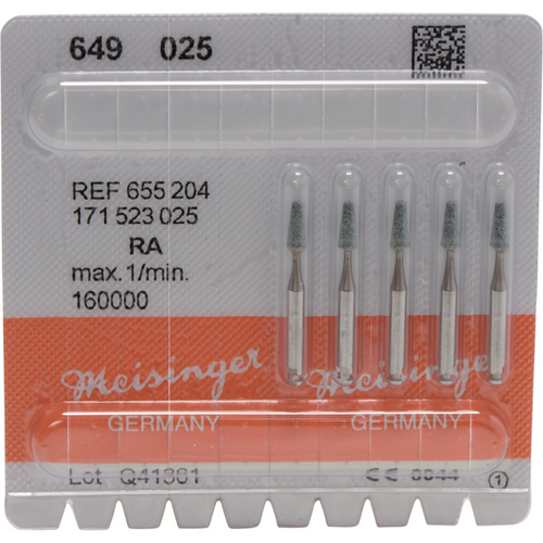 Keramiske stein 649 5 stk grønne medium, RA, fasong 171, 6 mm, ISO 025