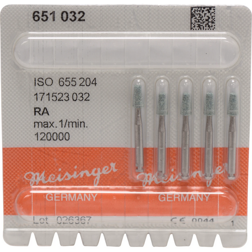 Keramisk stein 651 5 stk. grønn medium, RA, figur 171, 6 mm, ISO 032