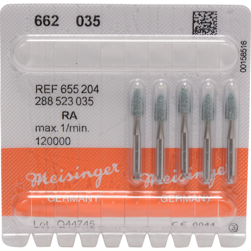 Keramisk steins 662 5 stk. grønn medium, RA, figur 288, 7,5 mm, ISO 035