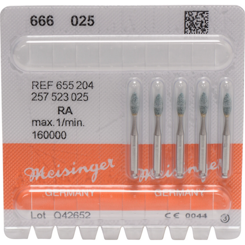 Keramisk steins 666 5 stk. grønn medium, RA, figur 257, 6,5 mm, ISO 025