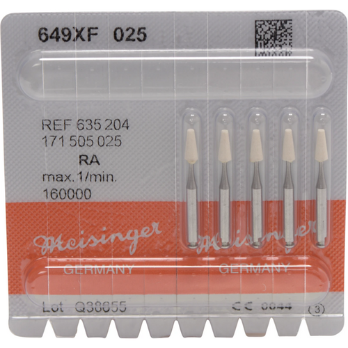 Keramiske stein 649 5 stk hvite ekstra fine, RA, figur 171, 6 mm, ISO 025