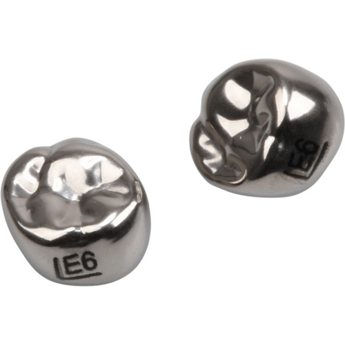 Rustfrie stålkroner 5 stk. E-UL-6, til melkemolarer