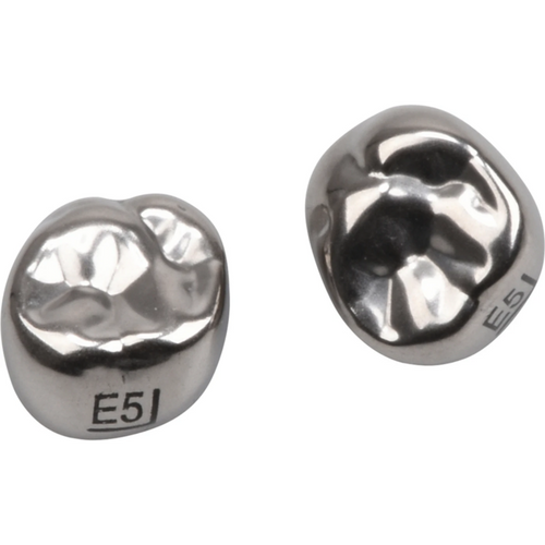 Rustfrie stålkroner 5 stk. E-UR-5, til melkemolarer