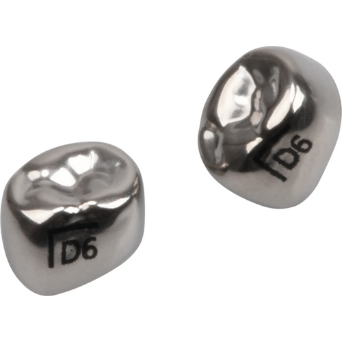 Rustfrie stålkroner 5 stk. D-LL-6, til melkemolarer