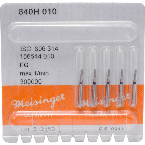 Diamant 840 5 stk. svart ekstra grov, FG, fasong 156 sylinder avrundet, 1 mm, ISO 010