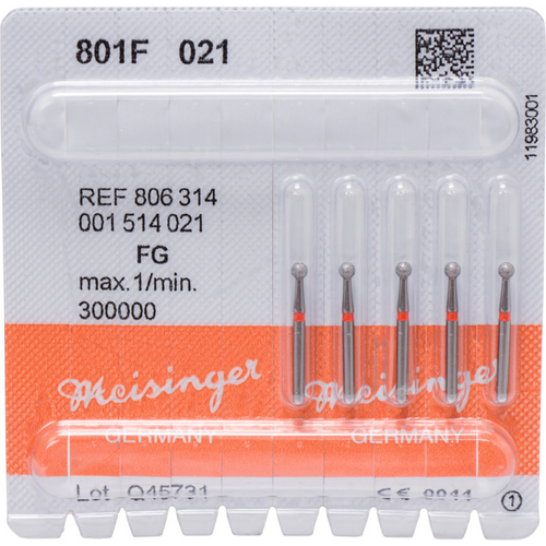 Diamant 801 5 stk. rød, fin, FG, fasong 001 rund, ISO 021
