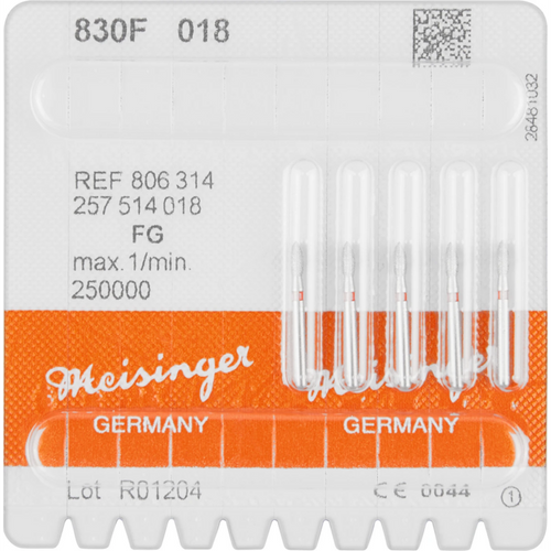 Diamant 830 5 stk. rød fin, FG, fasong 257 pære, 4,5 mm, ISO 018