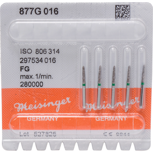 Diamant 877 5 stk. grønn grov, FG, fasong 297 konisk torpedo, 6,5 mm, ISO 016
