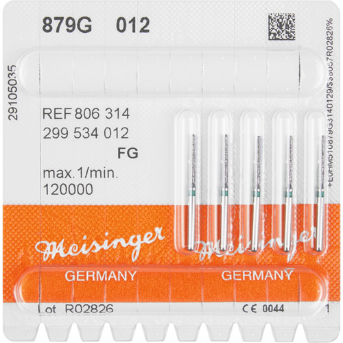 Diamant 879 5 stk. grønn grov, FG, figur 299 kjegleformet torpedo, 10 mm, ISO 012