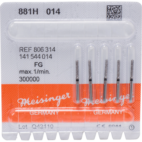 Diamant 881 5 stk. svart supergrove, FG, figur 141 sylinder rund, 8 mm, ISO 014