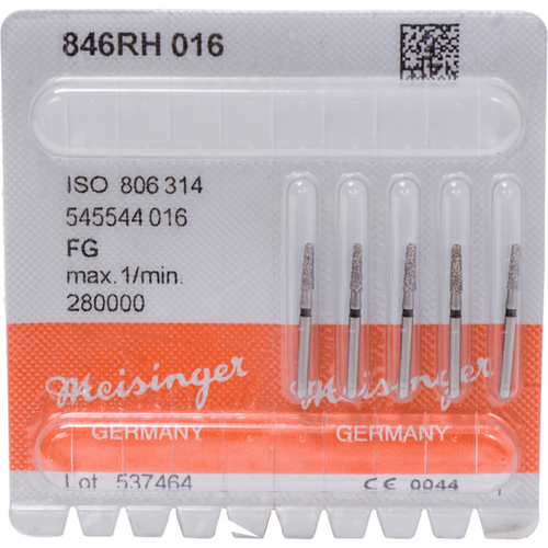 Diamant 846 5 stk. svart supergrov, FG, fasong 545, avrundet kjegleformet kant, 6 mm, ISO 016