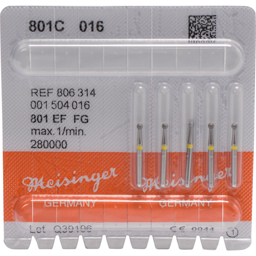 Diamant 801 5 stk gul ekstra fin, FG, fasong 001 rund, ISO 016