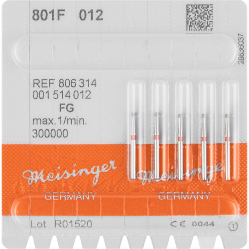 Diamant 801 5 stk. rød fin, FG, fasong 001 rund, ISO 012