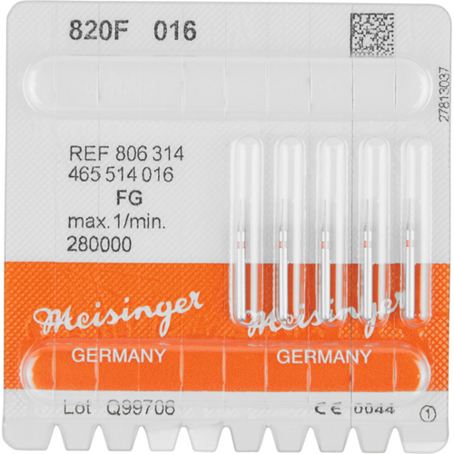 Diamant 820 5 stk. rød fin, FG, figur 465 interdental, 5 mm, ISO 016
