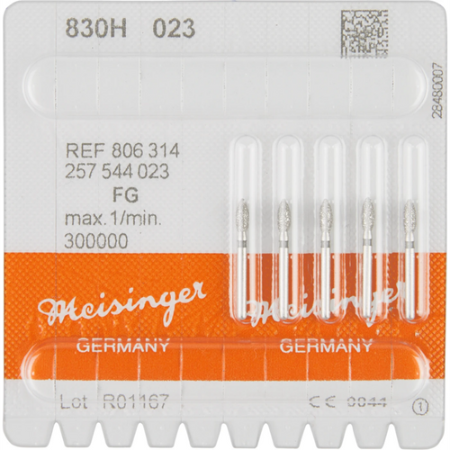 Diamant 830 5 stk. svart supergrov, FG, figur 257 pære, 5 mm, ISO 023