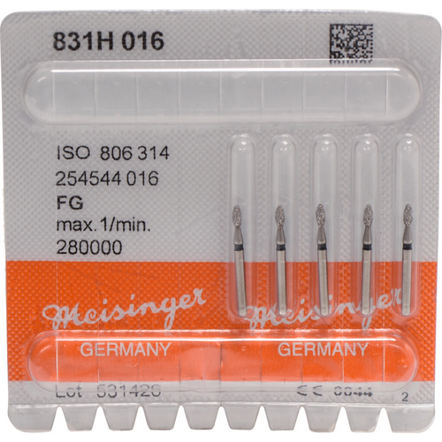 Diamant 831 5 stk. svart supergrov, FG, figur 254 pæreformet, 3,5 mm, ISO 016