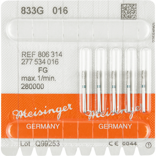 Diamant 833 5 stk grønn grov, FG, fasong 277 egg, 3,4 mm, ISO 016