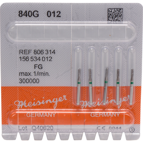 Diamant 840 5 stk grønn grov, FG, fasong 156 sylinder avrundet, 1 mm, ISO 012