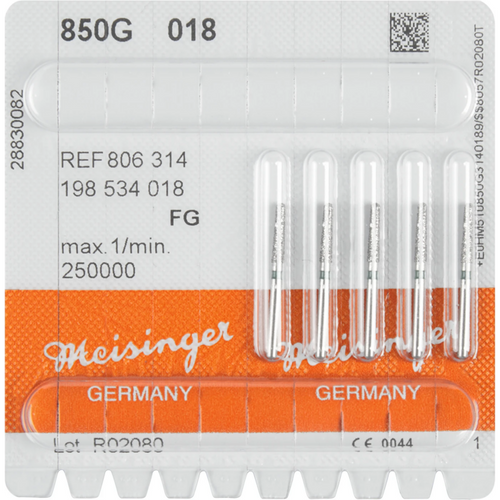 Diamant 850 5 stk. grønn grov, FG, figur 198 rund konus, 8 mm ISO 018