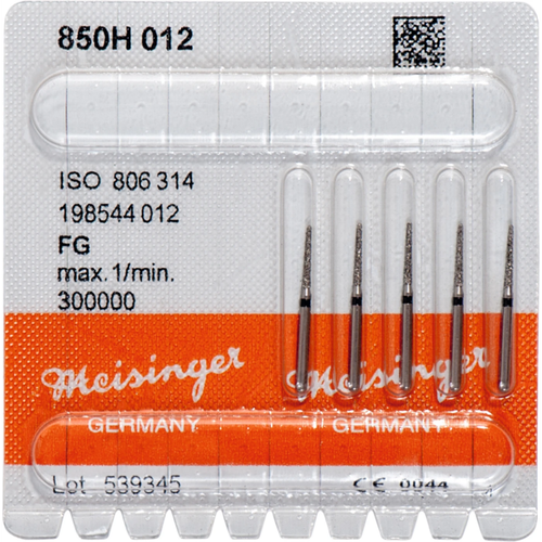 Diamant 850 5 stk svart supergrov, FG, fasong 198 rund kjegle, 8 mm ISO 012