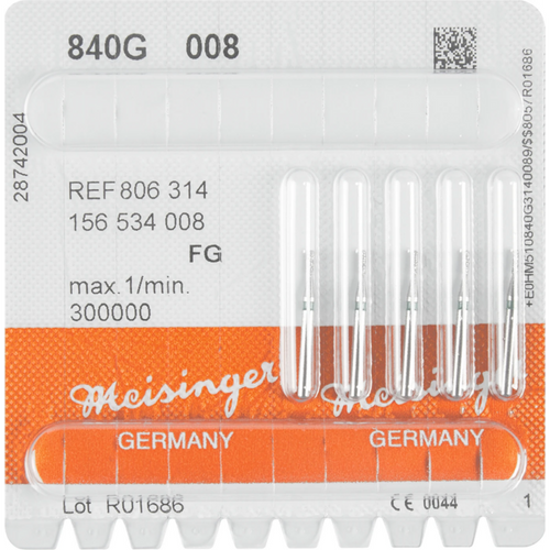 Diamant 840 5 stk. grønn grove, FG, figur 156 sylinder avrundet, 0,8 mm, ISO 008