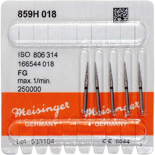 Diamant 859 5 stk. svart ekstra grove, FG, figur 166 kjegleformet spiss, 10 mm, ISO 018