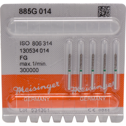 Diamant 885 5 stk. grønn grov, FG, figur 130 sylinder spiss, 8 mm, ISO 014