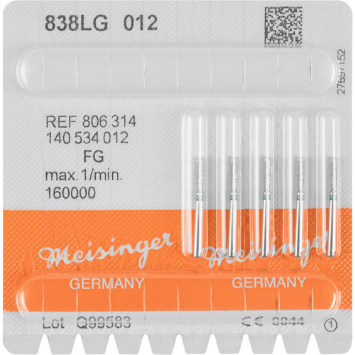 Diamant 838 5 stk. grønn grov, FG, figur 140 sylinder lang, 7 mm, ISO 012