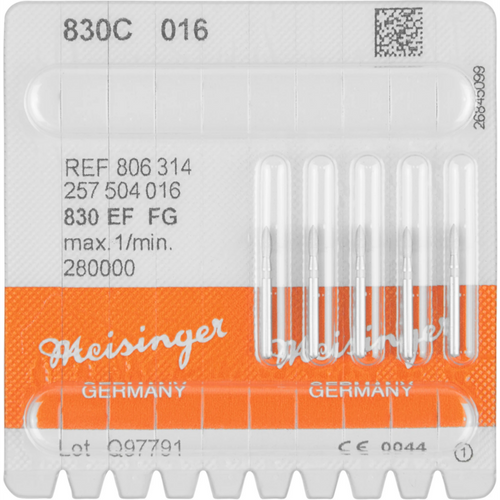 Diamant 830 5 stk. gul ekstra fin, FG, figur 257 pære, 4,5 mm, ISO 016