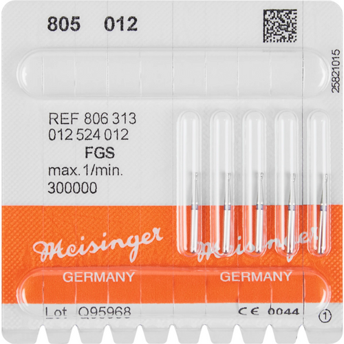 Diamant 805 5 blå medium, FG, Fig. 012 invertert kjegle, skarp kant, 1,5 mm, ISO 012