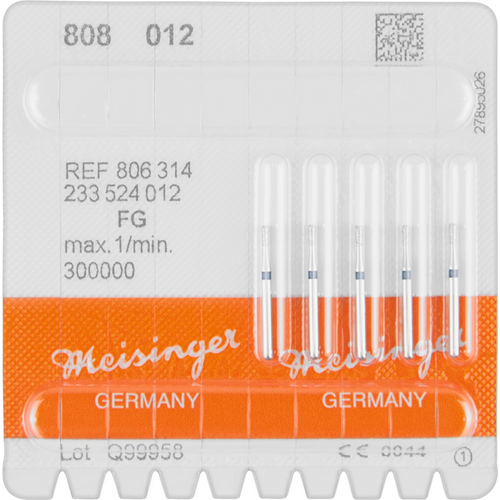 Diamant 808 5 stk blå medium, FG, figur 233 pære, 2,7 mm, ISO 012