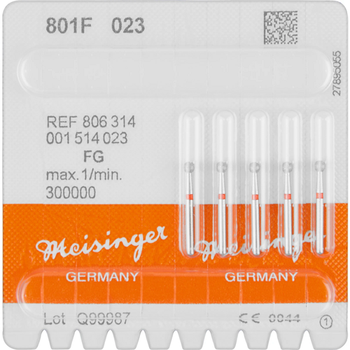 Diamant 801 5 stk rød fin, FG, fasong 001 rund, ISO 023