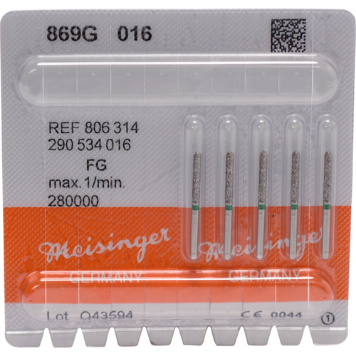 Diamant 869 5 stk. grønn grov, FG, figur 290 Torpedo, 10 mm, ISO 016