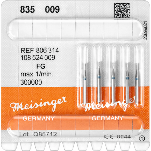 Diamant 835 5 stk blå medium, FG, figur 108 sylinder, 3 mm, ISO 009