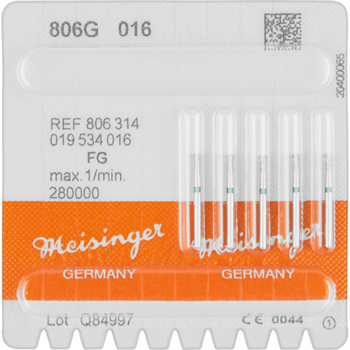 Diamant 806 5 stk. grønn grov, FG, figur 019 Diabolo, 3 mm, ISO 016