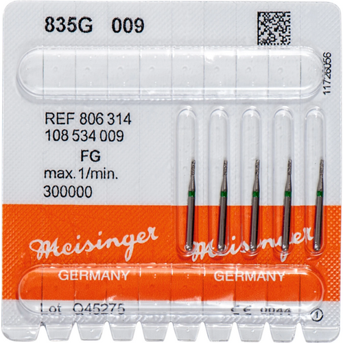 Diamant 835 5 stk. grønn grov, FG, figur 108 sylinder, 3 mm, ISO 009
