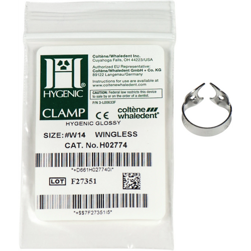 HYGENIC Dental Dam klammer stk. Klamme uten vinge for delvis frembrutte eller uregelmessig formede molarer, W14