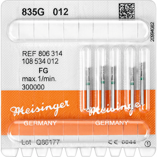 Diamant 835 5 stk grønn grov, FG, fasong 108 sylinder, 3,5 mm, ISO 012