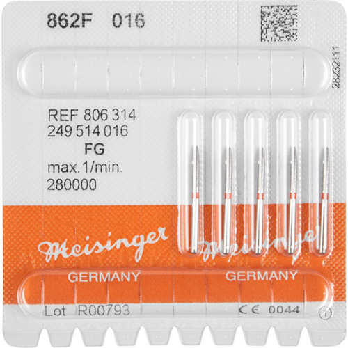 Diamant 862 5 stk. rød fin, FG, fasong 249 flamme, 8 mm, ISO 016 (806 314 249 514 016)