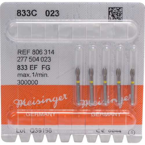 Diamant 833 5 stk gul ekstra fin, FG, fasong 277 egg, 4,2 mm, ISO 023