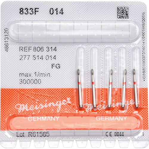 Diamant 833 5 stk. rød fin, FG, fasong 277 egg, 2,8 mm, ISO 014