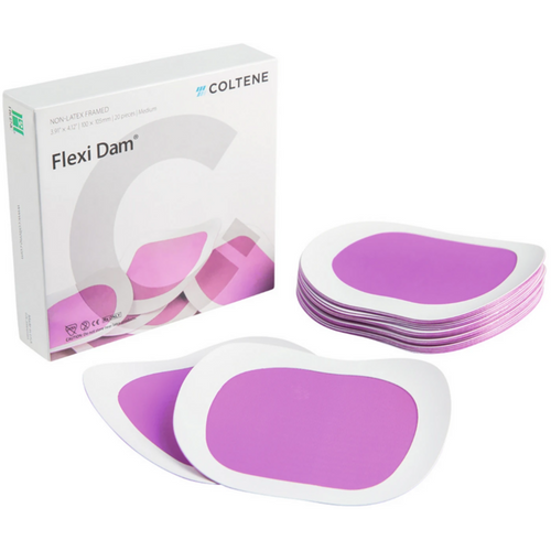 HYGENIC Flexi Dam Non-Latex ramme 20 stk. 100 x 105 mm, lilla, med ramme