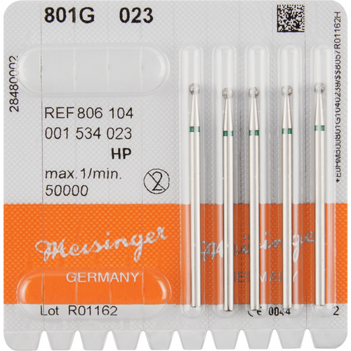 Diamant 801 5 stk. grønn grov, FG, fasong 001 rund, ISO 023
